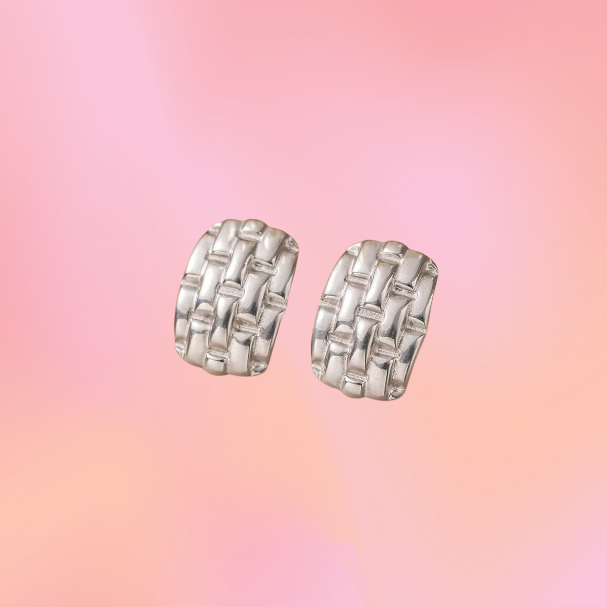 Titanium Brick Stud Earrings