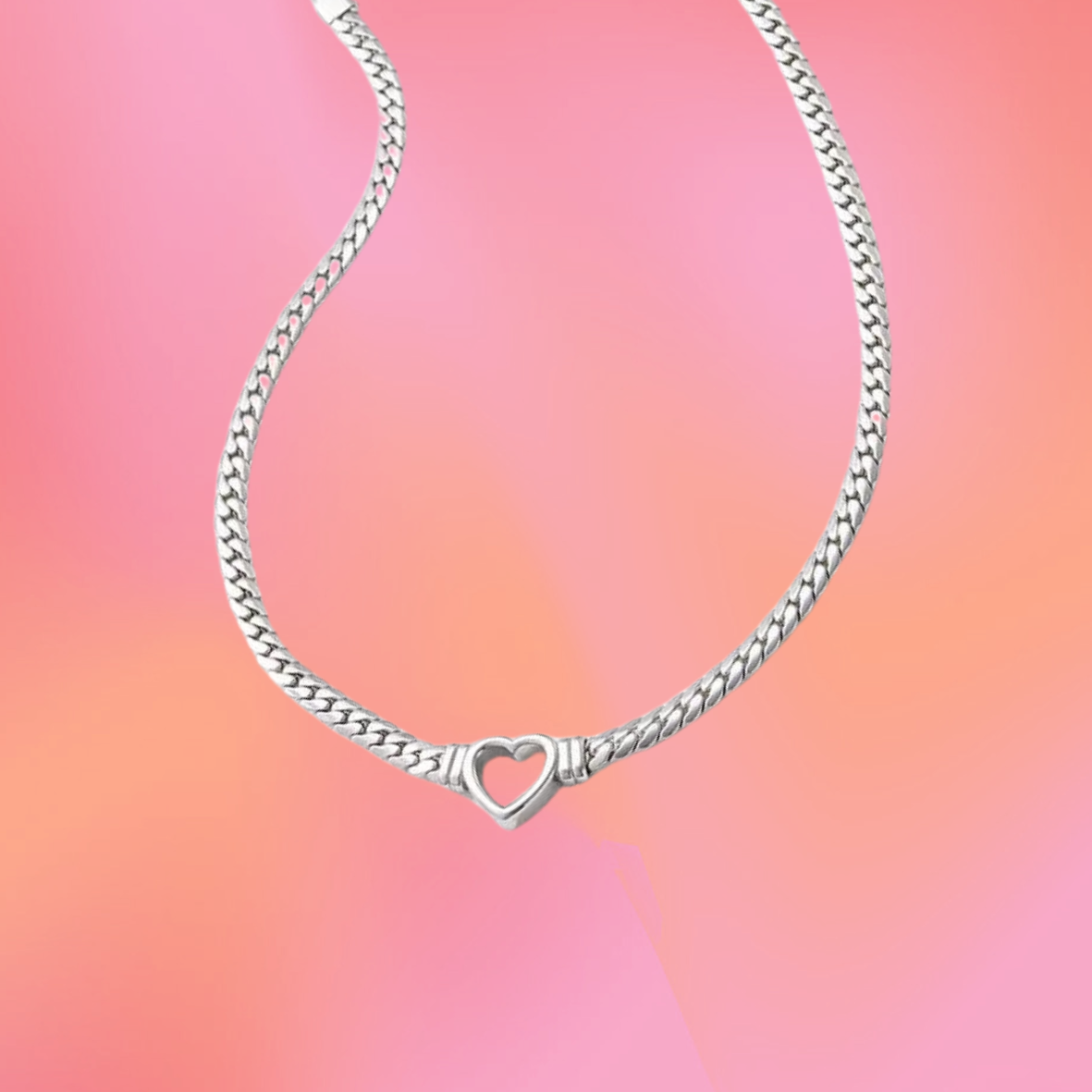 Titanium Heart Choker Necklace