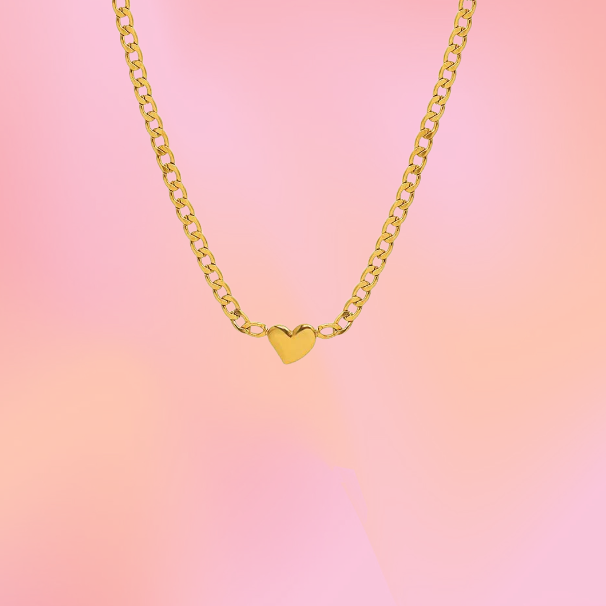 Thick chain heart necklace