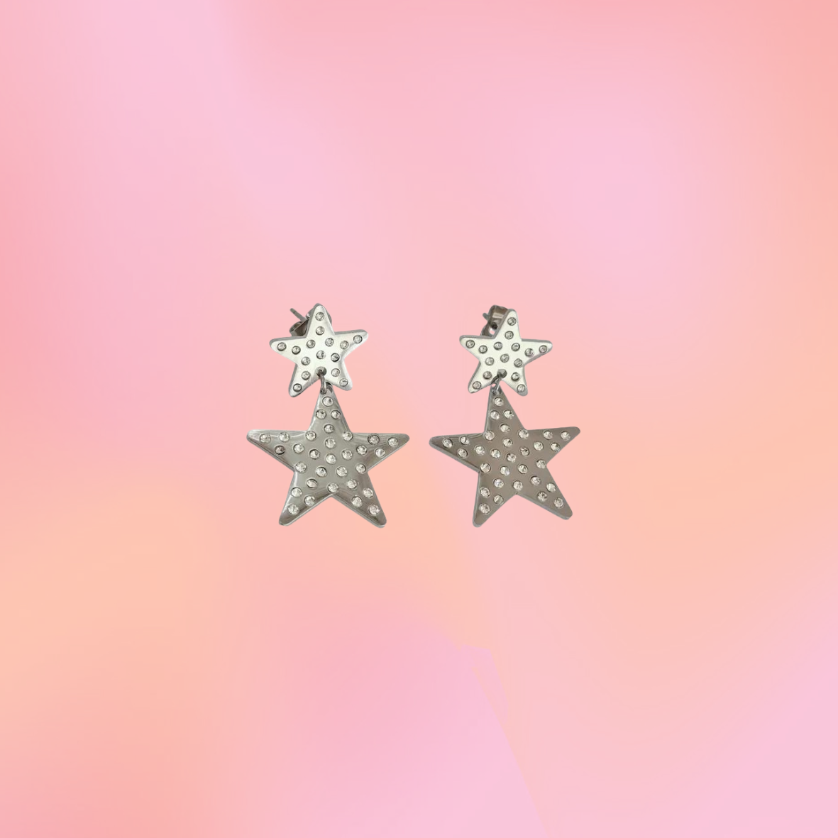 Bedazzling Titanium Star Earrings