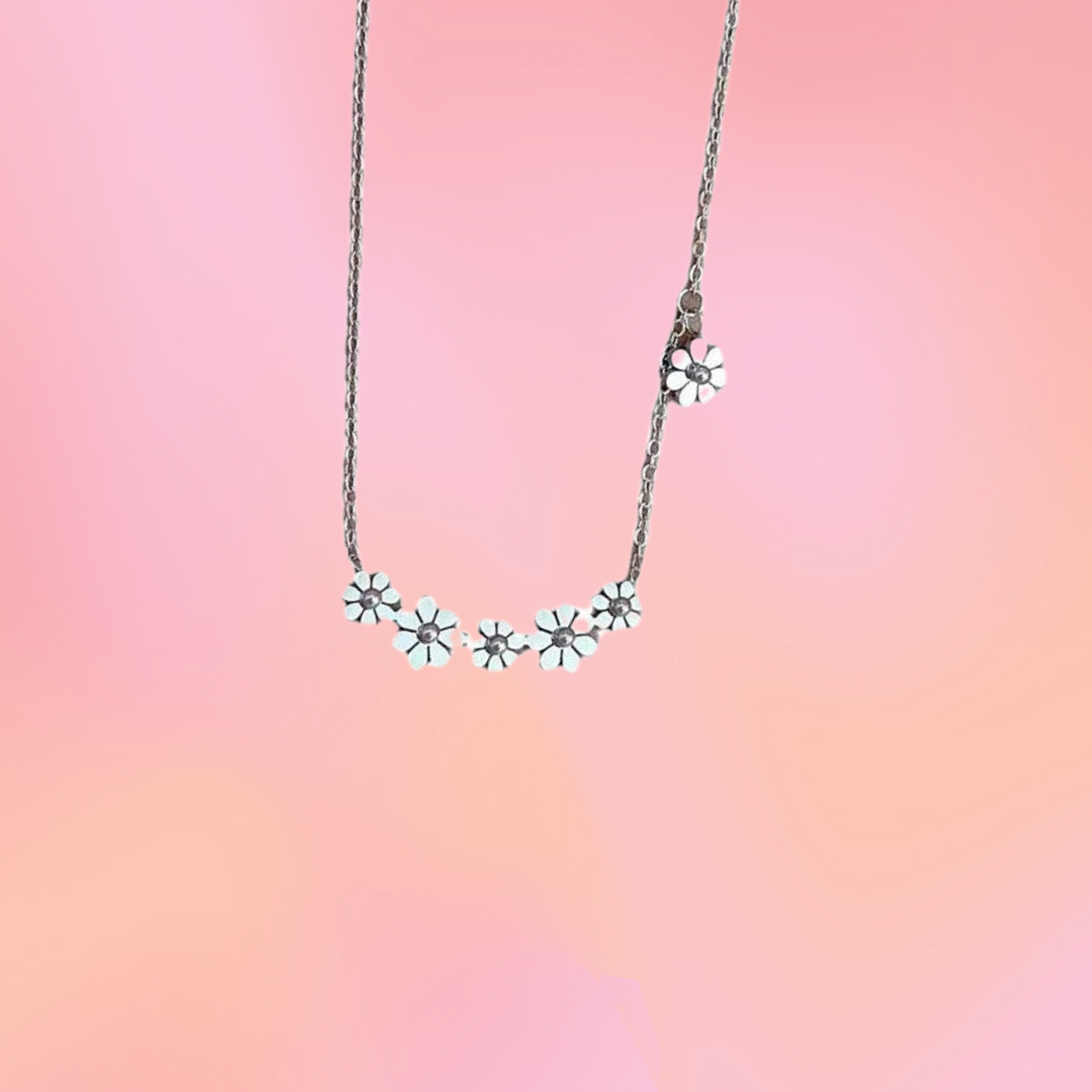 Titanium Daisy Garden Necklace