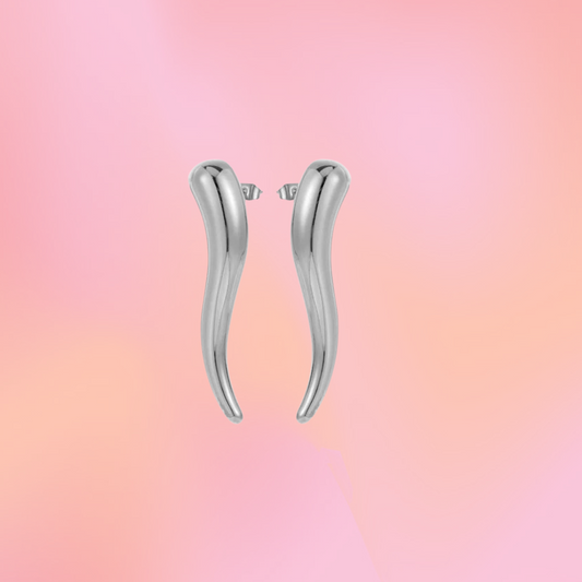 Squiggle Titanium Statement Earrings
