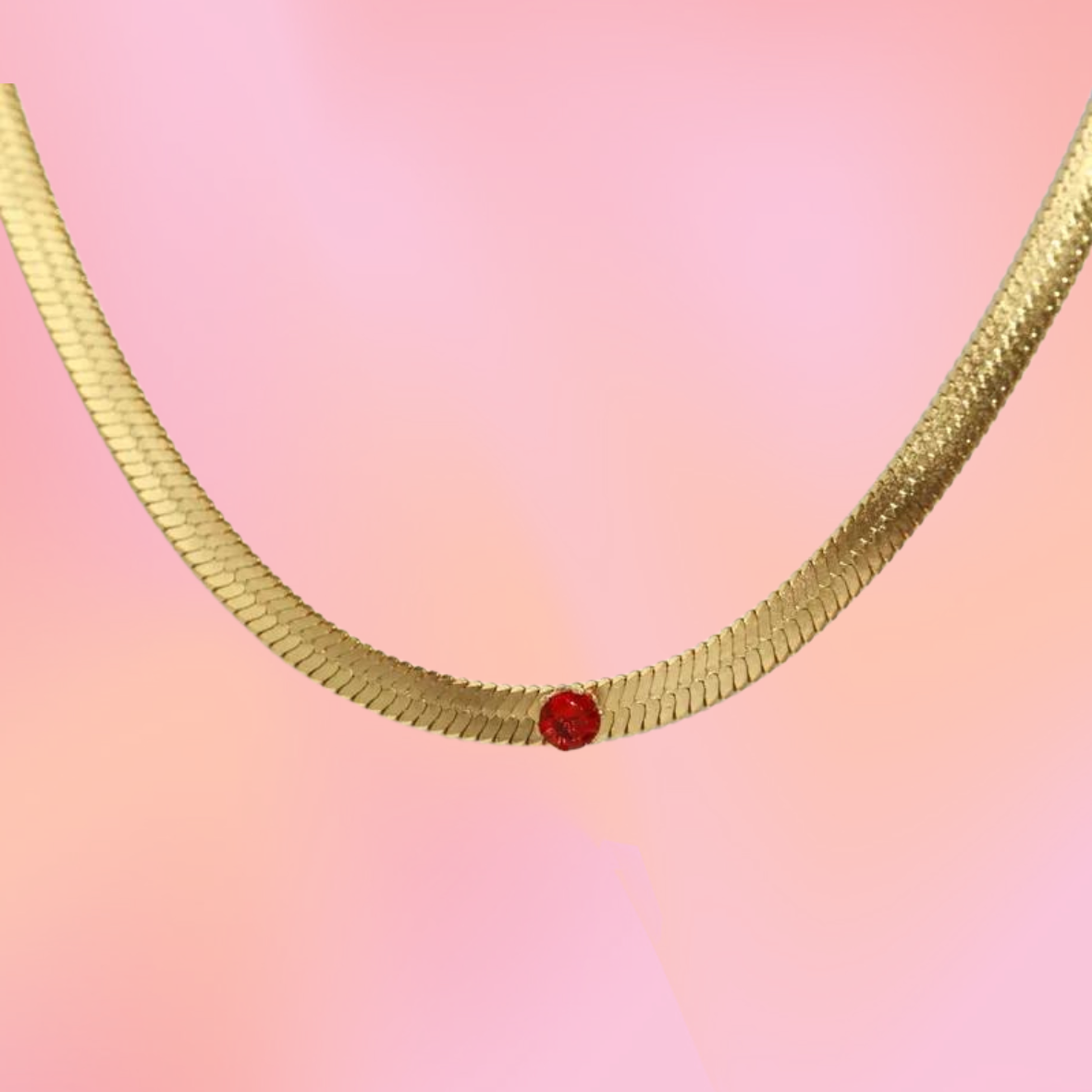 Ruby Red Titanium Necklace