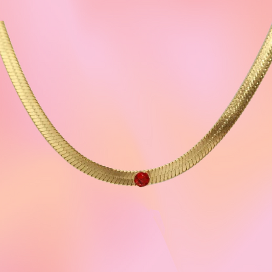 Ruby Red Titanium Necklace