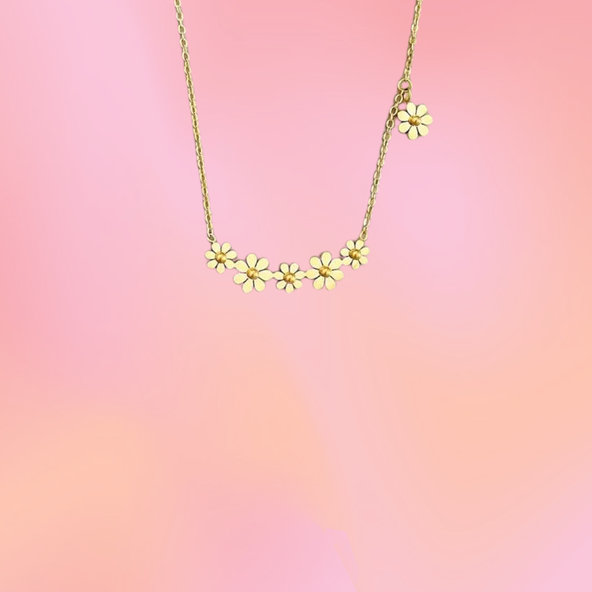Titanium Daisy Garden Necklace