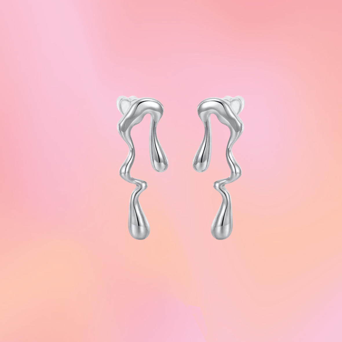 Titanium Dripping Stud Earrings