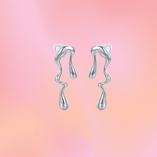 Titanium Dripping Stud Earrings