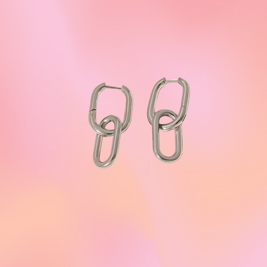 Double Chain Titanium Earrings