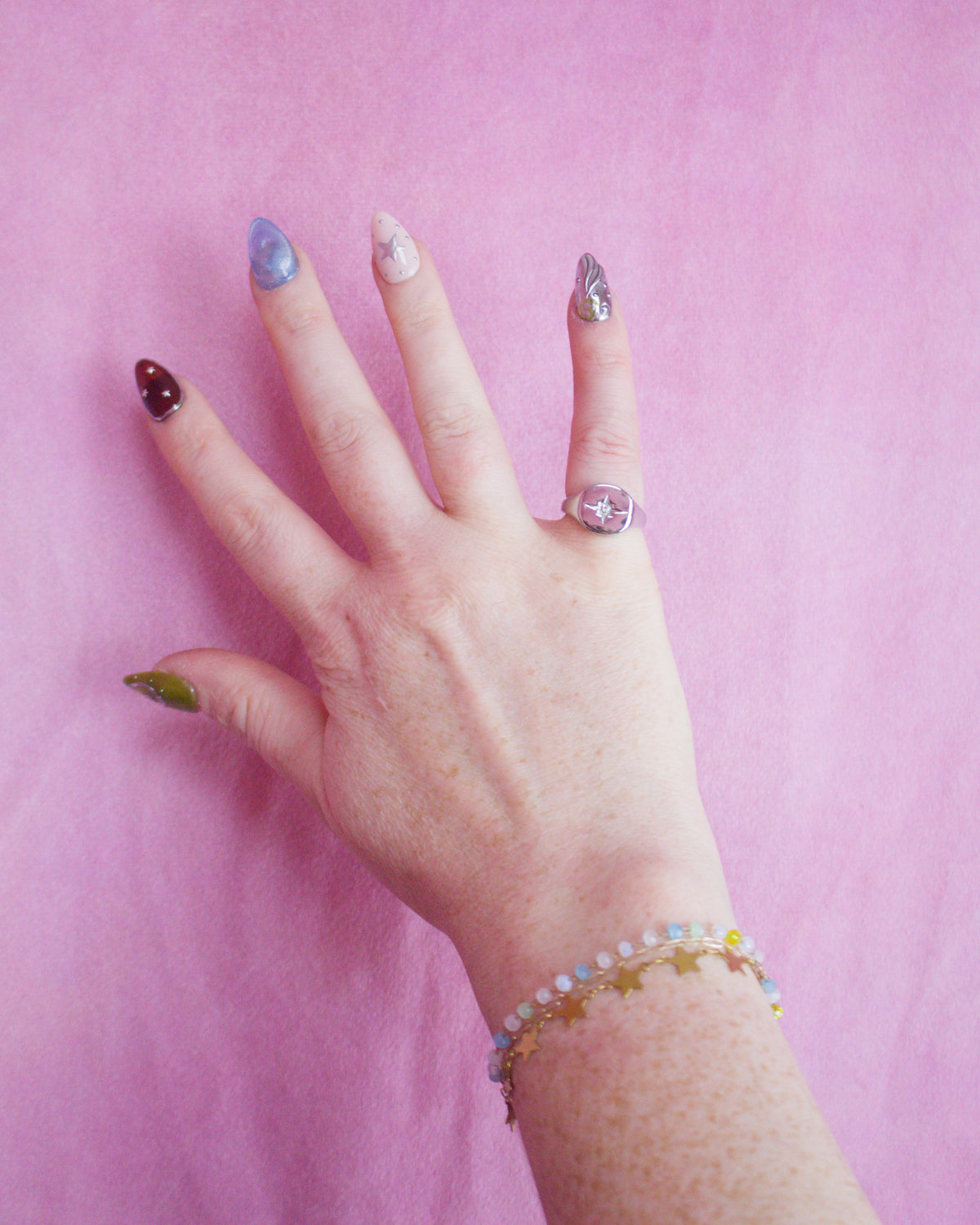 Shimmering Star Titanium Rings