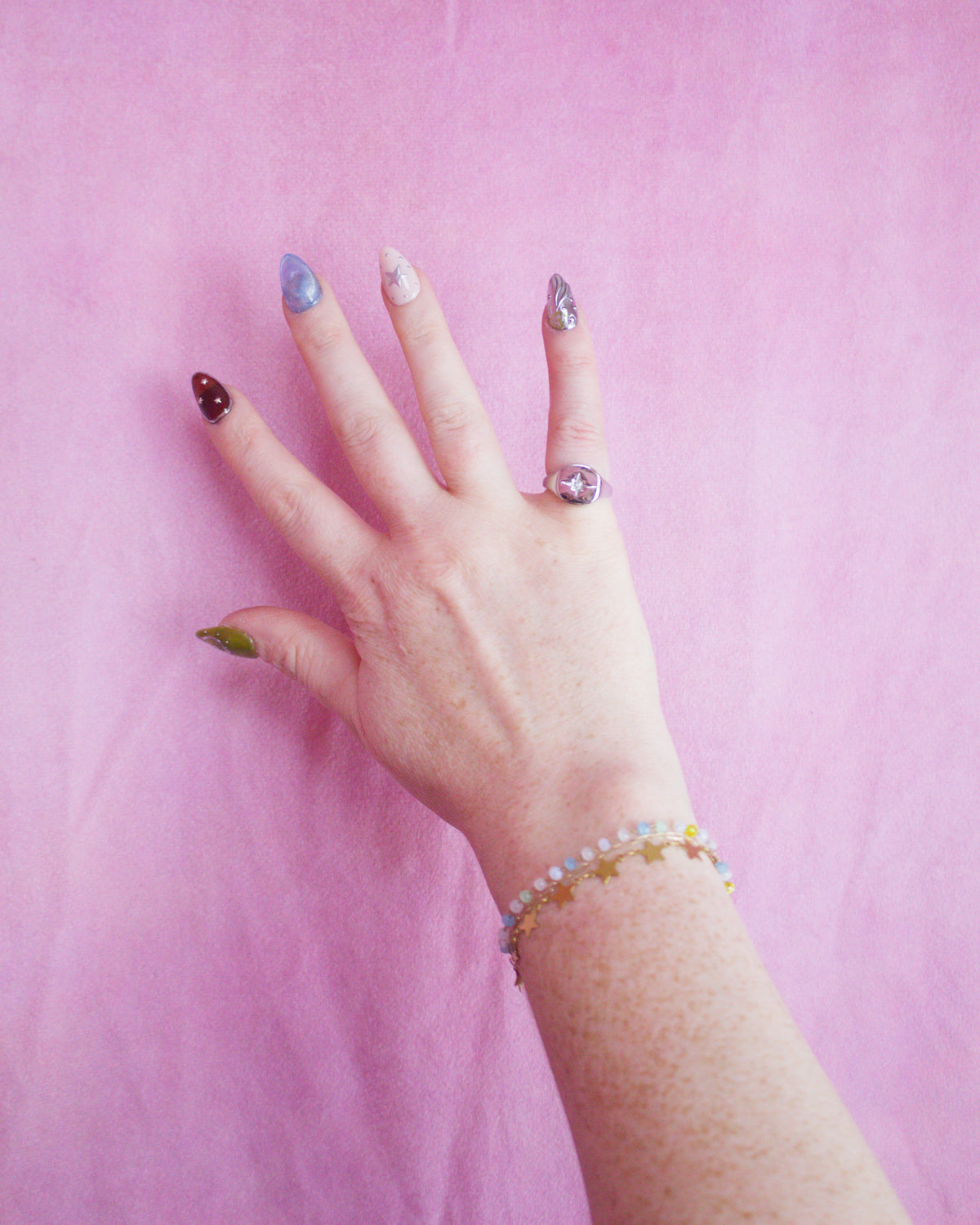 Shimmering Star Titanium Rings