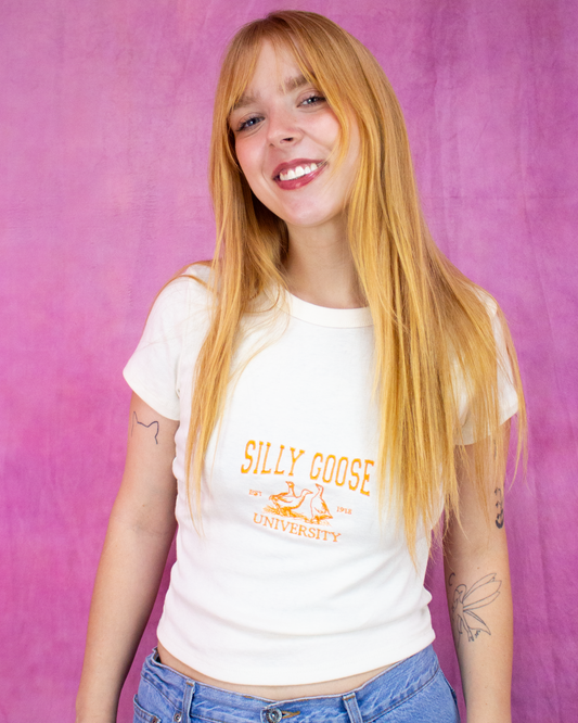 “Silly Goose University” Embroidered Shirt