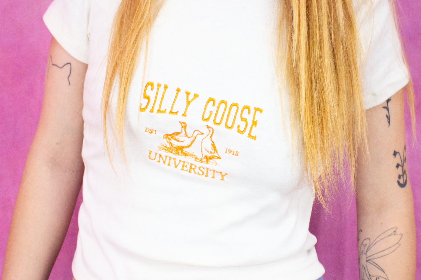 “Silly Goose University” Embroidered Shirt