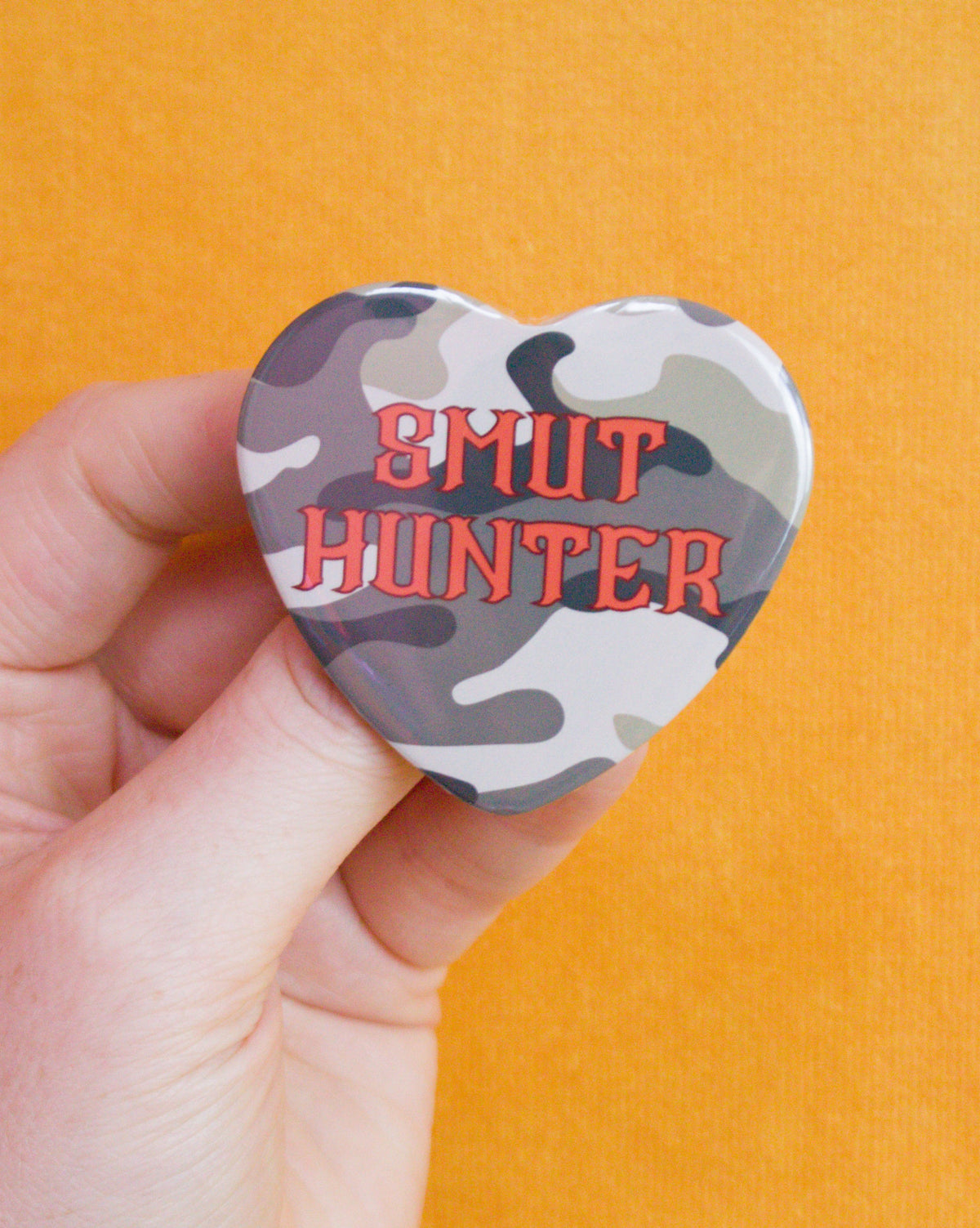 Smut Hunter Camo Heart Pin