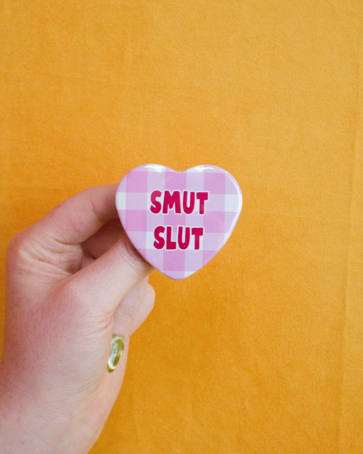 Smut Slut Heart Shaped Pin