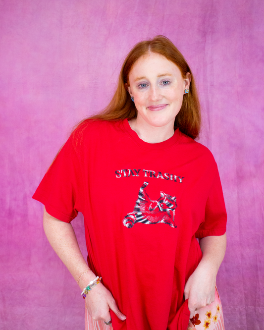 “Stay Trashy” Embroidered Shirt