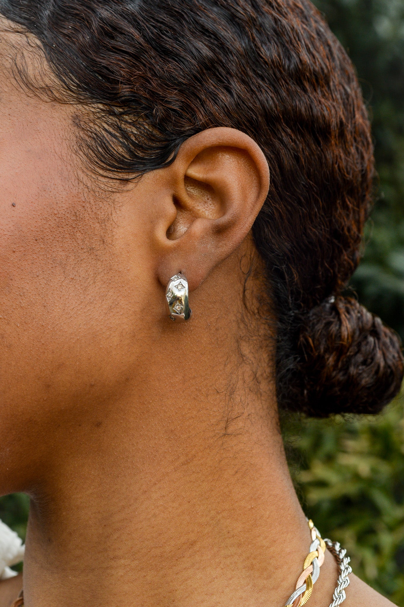 Sparkly Titanium Hoop Earrings