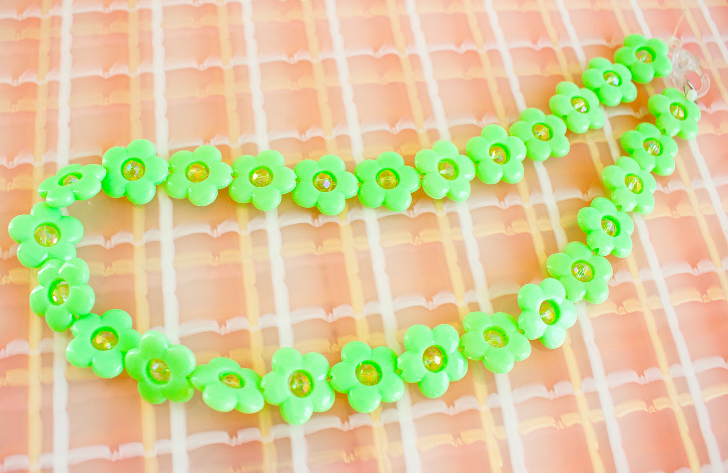 Green Pastel Flower Necklace