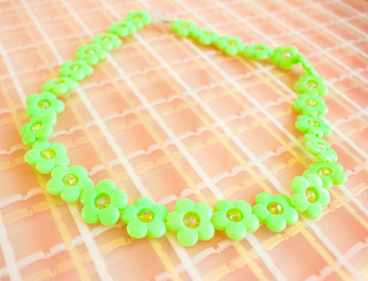 Green Pastel Flower Necklace