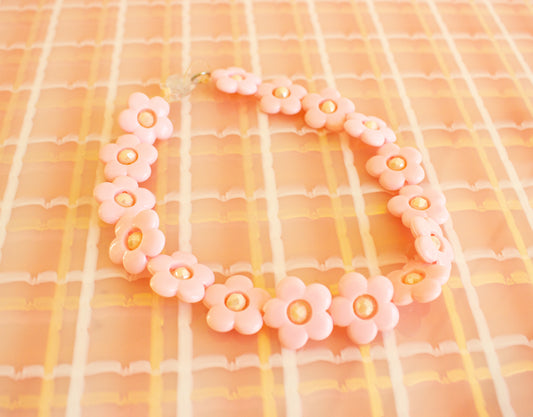 Pastel Pink Flower Necklace