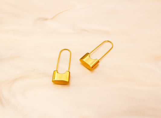 Safety Pin Titanium Earrings