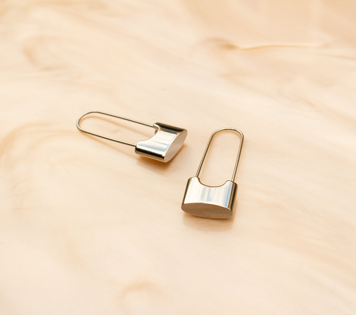 Safety Pin Titanium Earrings