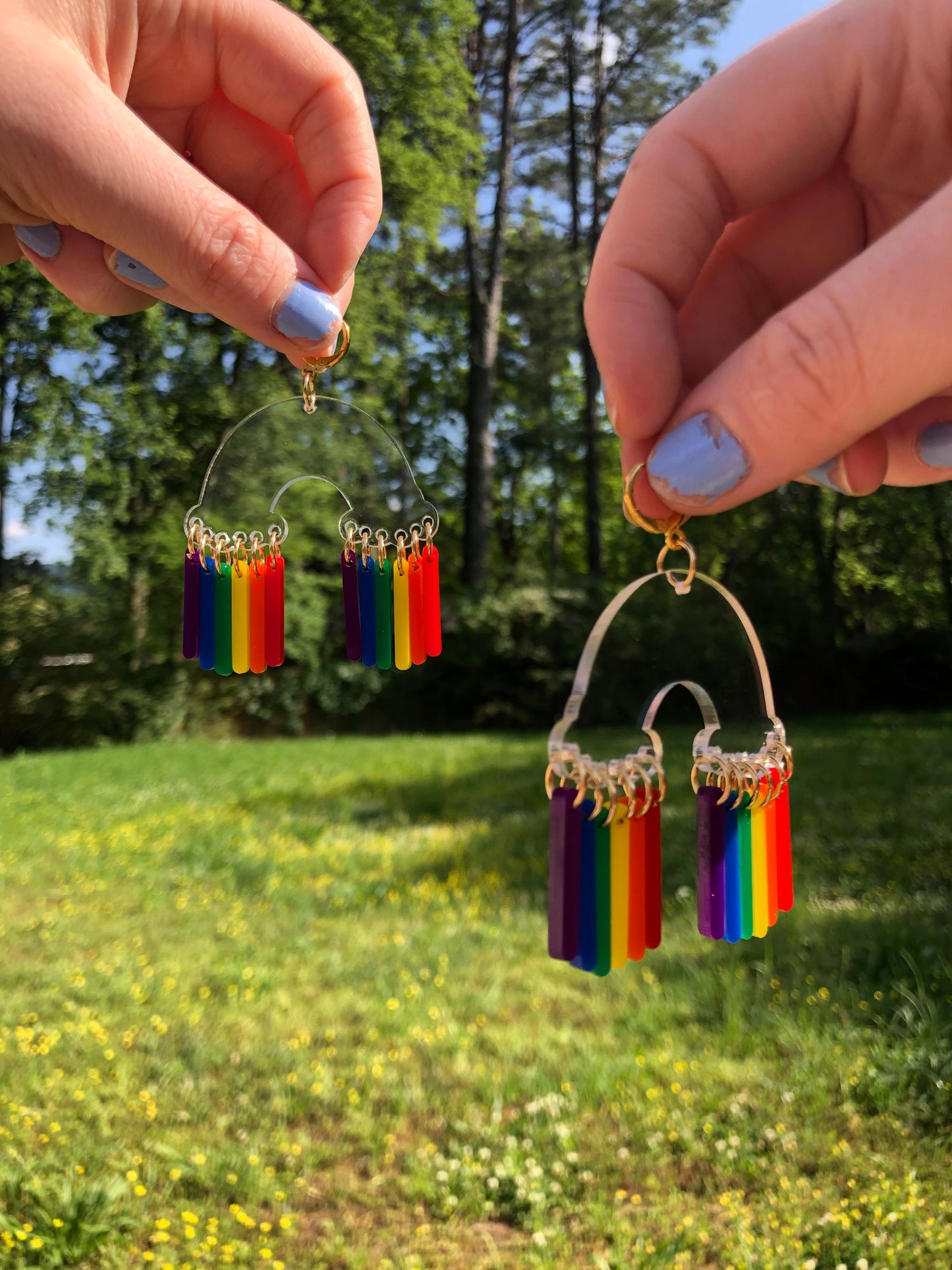 Rainbow Cloud Pride Earrings