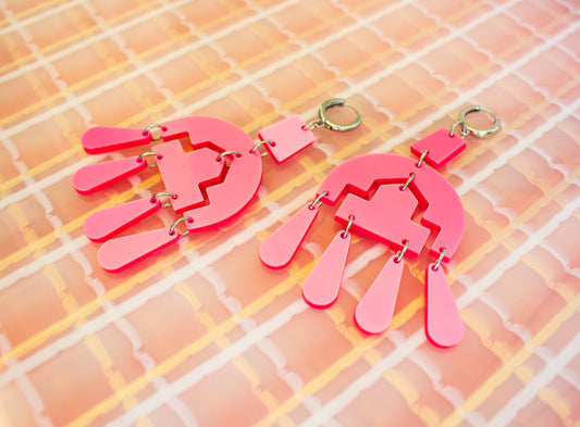 Pink Statement Earrings